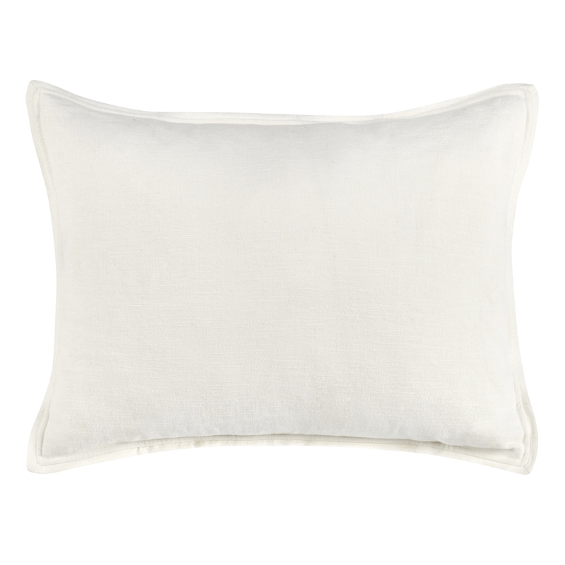 Pemberly Row Transitional Cotton Linen Blend Ivory Standard Sham
