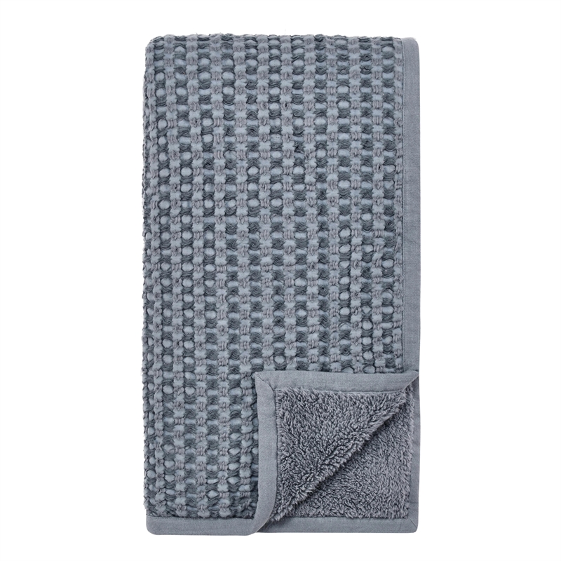 Pemberly Row Colorman Cotton Linen Blend MaBlue Throw Blanket