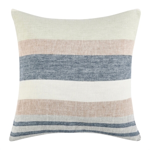 Pemberly Row 22&quot Belgian Linen Fabric Multi-Color Throw Pillow