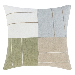 Pemberly Row 22&quot Linen Blend Fabric Multi-Color Throw Pillow