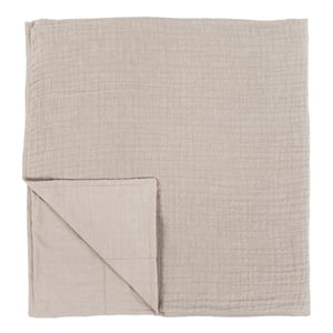 Pemberly Row Modern Transitional Cotton Linen Queen Duvet Natural