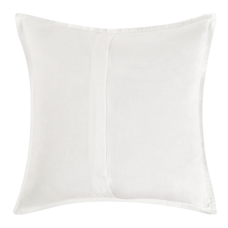 Pemberly Row Transitional Woven Stitch Design Cotton White Euro Sham
