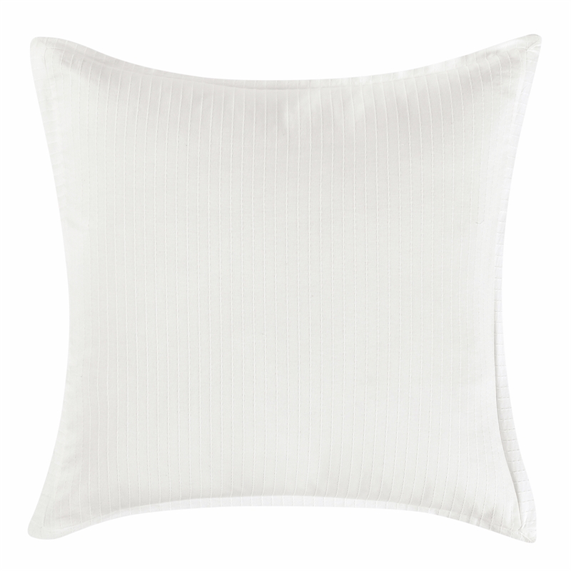 Pemberly Row Transitional Woven Stitch Design Cotton White Euro Sham