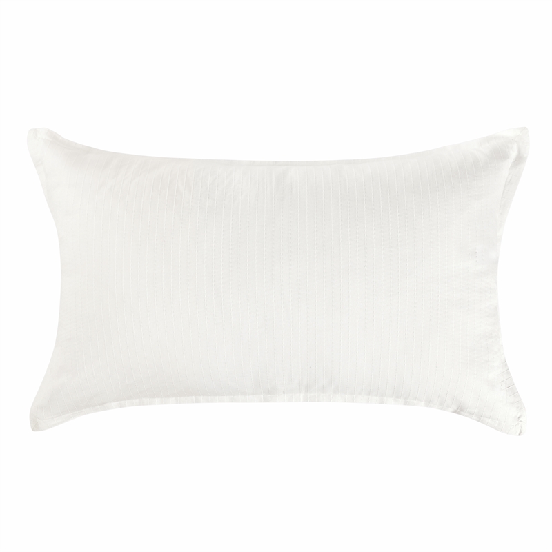 Pemberly Row Transitional Woven Stitch Design Cotton White King Sham