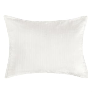 Pemberly Row Transitional Woven Stitch Design Cotton White Standard Sham