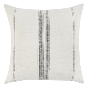 Pemberly Row Transitional 22&quot Cotton Fabric Throw Pillow in Ivory/Gray