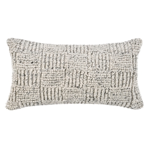 Pemberly Row 14&quotxx26&quot Recycled Plastic Fabric Throw Pillow in Ivory