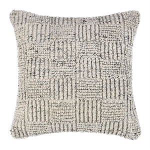Pemberly Row 22&quot Recycled Plastic Fabric Throw Pillow in Ivory