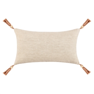 Pemberly Row 14&quotx26&quot Linen Fabric Blend Throw Pillow in Natural
