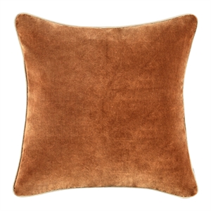 Pemberly Row Contemporary 18&quot Velvet Throw Pillow in Hazel Brown