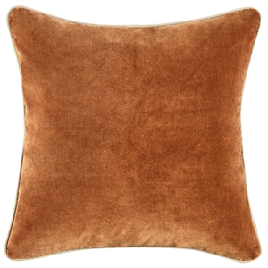 Pemberly Row Contemporary 22&quot Velvet Throw Pillow in Hazel Brown