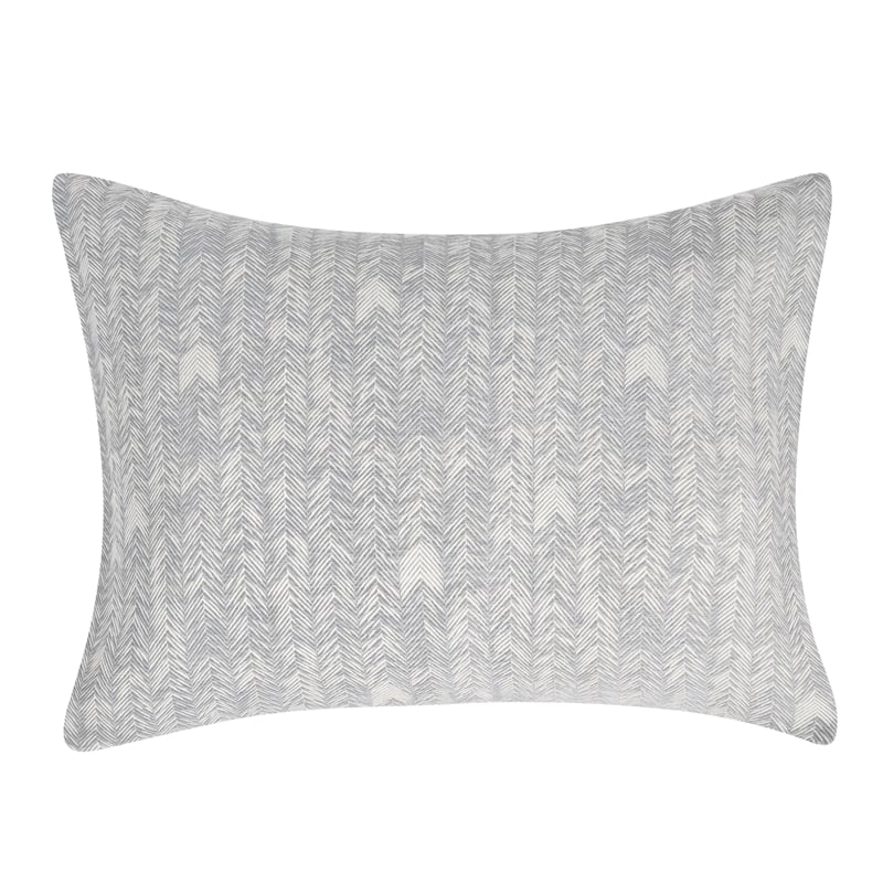 Pemberly Row Transitional Cotton Gray Embroidered Standard Sham