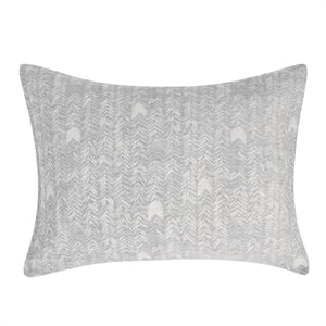 Pemberly Row Transitional Cotton Gray Embroidered Standard Sham