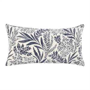 Pemberly Row 14&quotx26&quot Linen Blend Fabric Throw Pillow in Blue