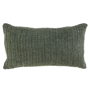 Pemberly Row Knitted 14&quotx26&quot Linen Fabric Throw Pillow in Green