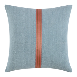 Pemberly Row Transitional 22&quot Cotton Linen Blend Throw Pillow in Blue