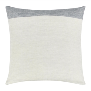 Pemberly Row Transitional 22&quot Belgian Linen Fabric Blue Throw Pillow in
