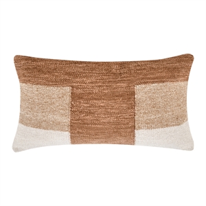 Pemberly Row 14&quotx26&quot Fabric Color Block Throw Pillow in Terracotta