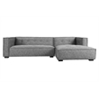 Pemberly Row Two-Piece Gray Fabric Upholstery Sectional Sofa