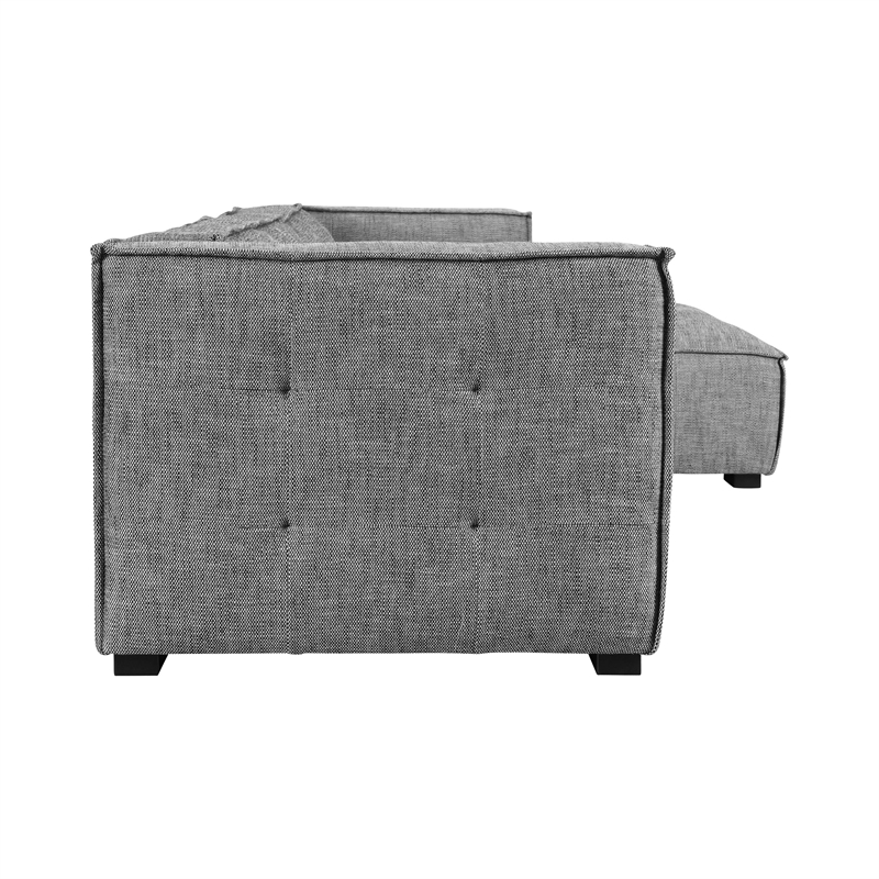 Pemberly Row Two-Piece Gray Fabric Upholstery Sectional Sofa