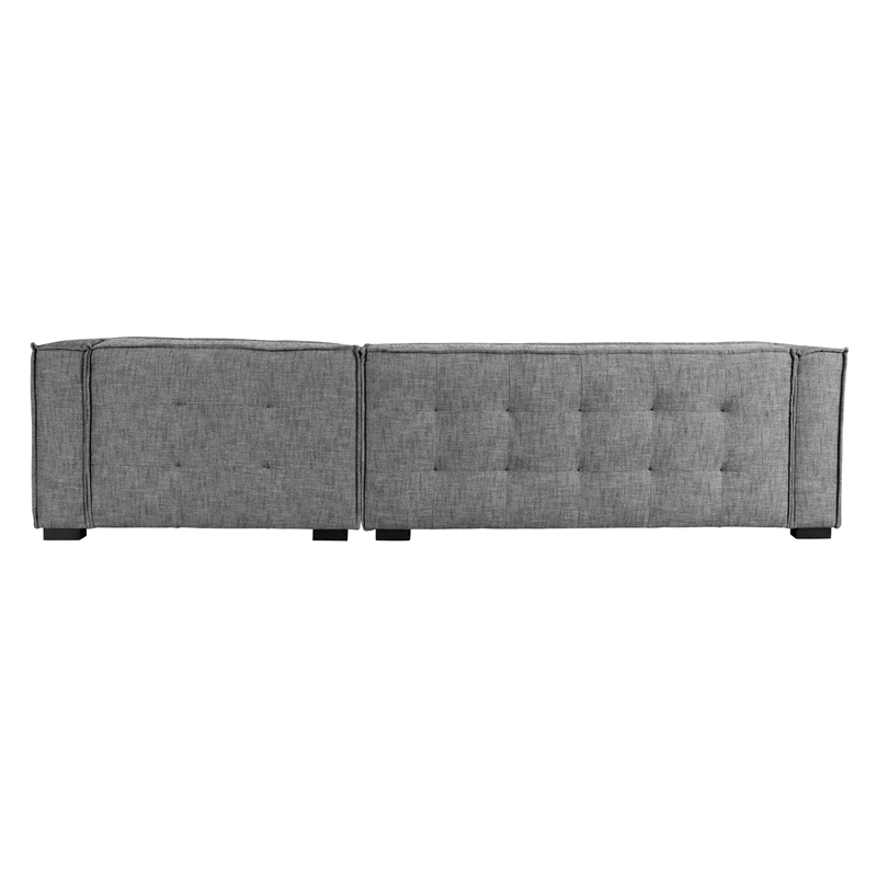 Pemberly Row Two-Piece Gray Fabric Upholstery Sectional Sofa