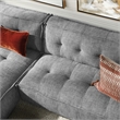 Pemberly Row Two-Piece Gray Fabric Upholstery Sectional Sofa