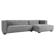 Pemberly Row Two-Piece Gray Fabric Upholstery Sectional Sofa