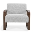 Pemberly Row Contemporary Boucle Fabric Accent Arm Chair in Gray