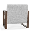 Pemberly Row Contemporary Boucle Fabric Accent Arm Chair in Gray
