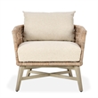Pemberly Row Outdoor Solid Wood Accent Chair in Natural Tone