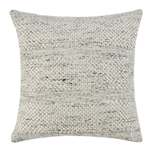 Pemberly Row Transitional 24&quot Recycled Plastic Fabric Throw Pillow Ivory