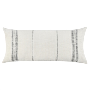 Pemberly Row Transitional 16&quotx36&quot Cotton Fabric Throw Pillow Ivory/Gray