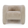 Pemberly Row Contemporary Plush Fabric Cushioned Beige Accent Chair