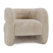 Pemberly Row Contemporary Plush Fabric Cushioned Beige Accent Chair
