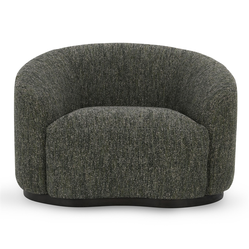 Pemberly Row Green Boucle Fabric Upholstered Swivel Accent Chair