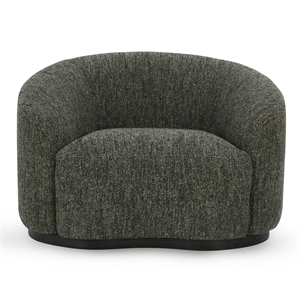 Pemberly Row Green Boucle Fabric Upholstered Swivel Accent Chair