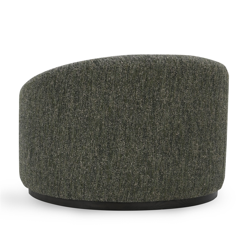 Pemberly Row Green Boucle Fabric Upholstered Swivel Accent Chair