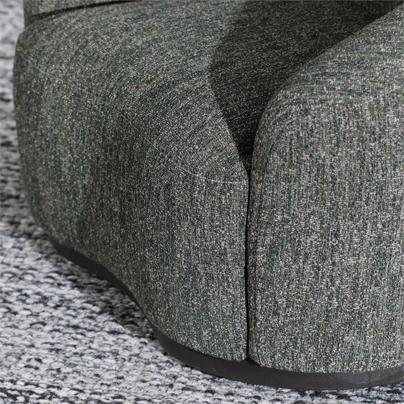 Pemberly Row Green Boucle Fabric Upholstered Swivel Accent Chair