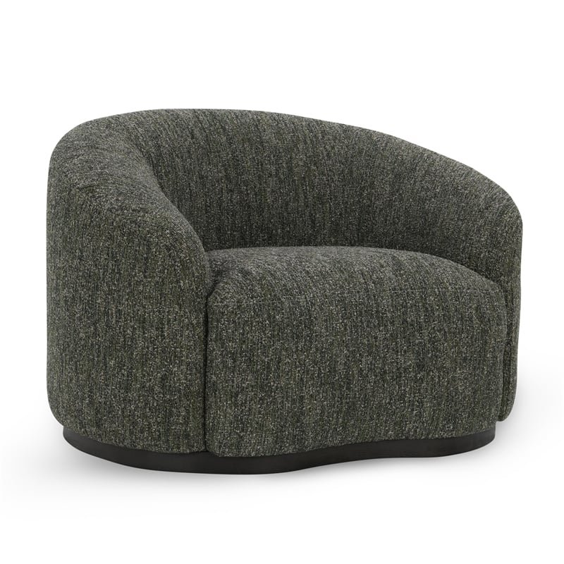 Pemberly Row Green Boucle Fabric Upholstered Swivel Accent Chair
