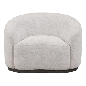 Pemberly Row Ivory Boucle Fabric Upholstered Swivel Accent Chair