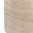 Pemberly Row Transitional Round Stone Outdoor Coffee Table in Beige