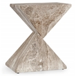 Pemberly Row Transitional Concrete Stone Outdoor Accent Table in Brown