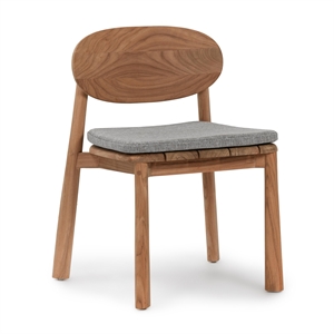 Pemberly Row Coastal Teak Wood Outdoor Dining Chair in Natural Finish