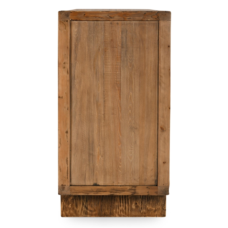 Pemberly Row 4-Door Reclaimed Pine Wood Buffet Sideboard in Brown