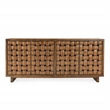 Pemberly Row 4-Door Reclaimed Pine Wood Buffet Sideboard in Brown