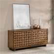 Pemberly Row 4-Door Reclaimed Pine Wood Buffet Sideboard in Brown