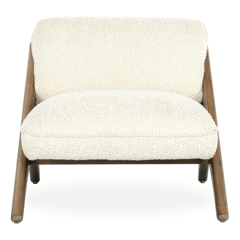 Pemberly Row Contemporary Beige Fabric Upholstery Accent Chair