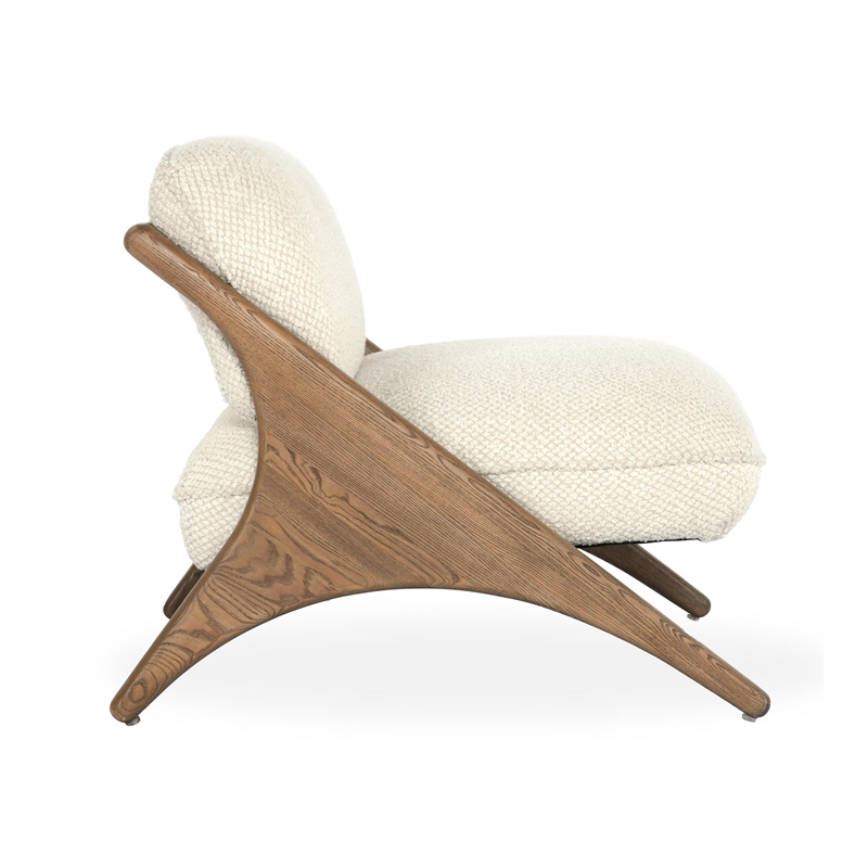 Pemberly Row Contemporary Beige Fabric Upholstery Accent Chair