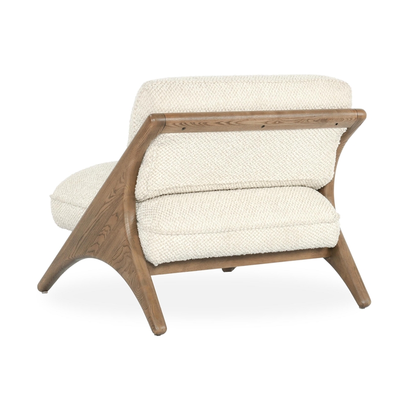 Pemberly Row Contemporary Beige Fabric Upholstery Accent Chair