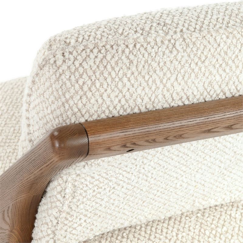 Pemberly Row Contemporary Beige Fabric Upholstery Accent Chair